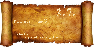 Kaposi Tamás névjegykártya